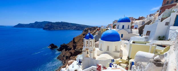 Santorini’s volcano and hot springs private boat tour